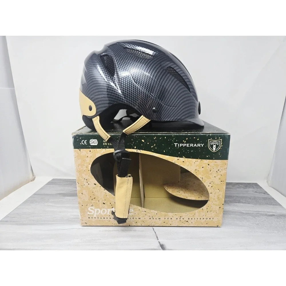 Tipperary Sportage Equestrian Horse Riding Helmet Black Vented Visor Small 7777